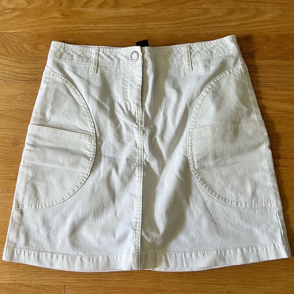 White Denim Mini Skirt